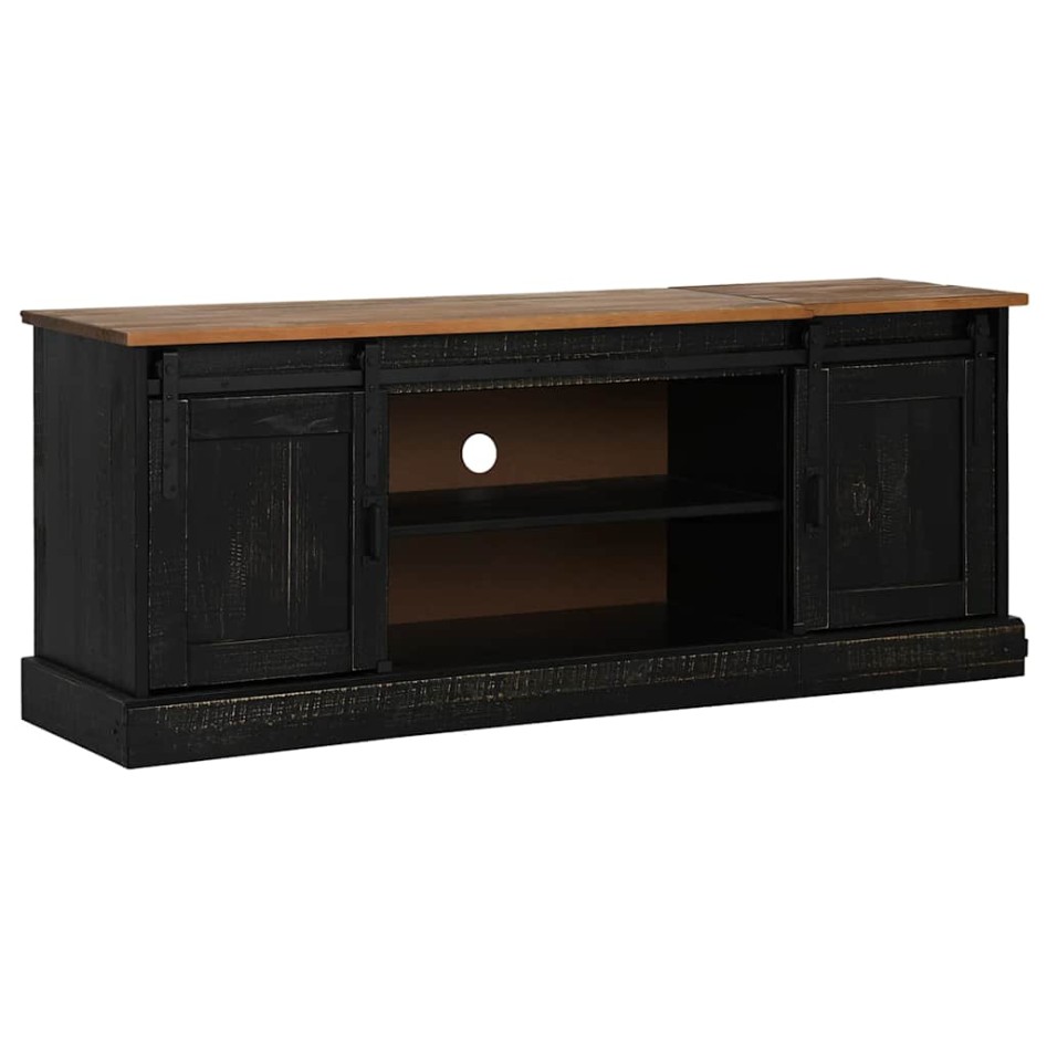 Mueble de TV HALDEN 2 puerta correderas negro 150x40x60