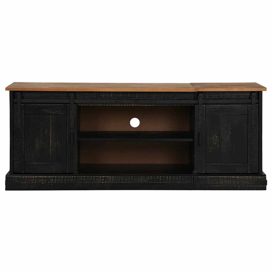 Mueble de TV HALDEN 2 puerta correderas negro 150x40x60