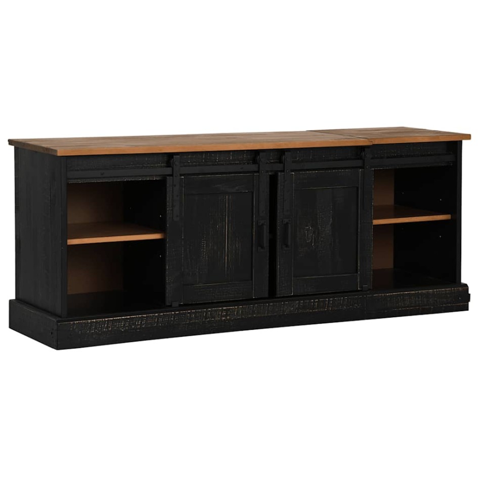 Mueble de TV HALDEN 2 puerta correderas negro 150x40x60