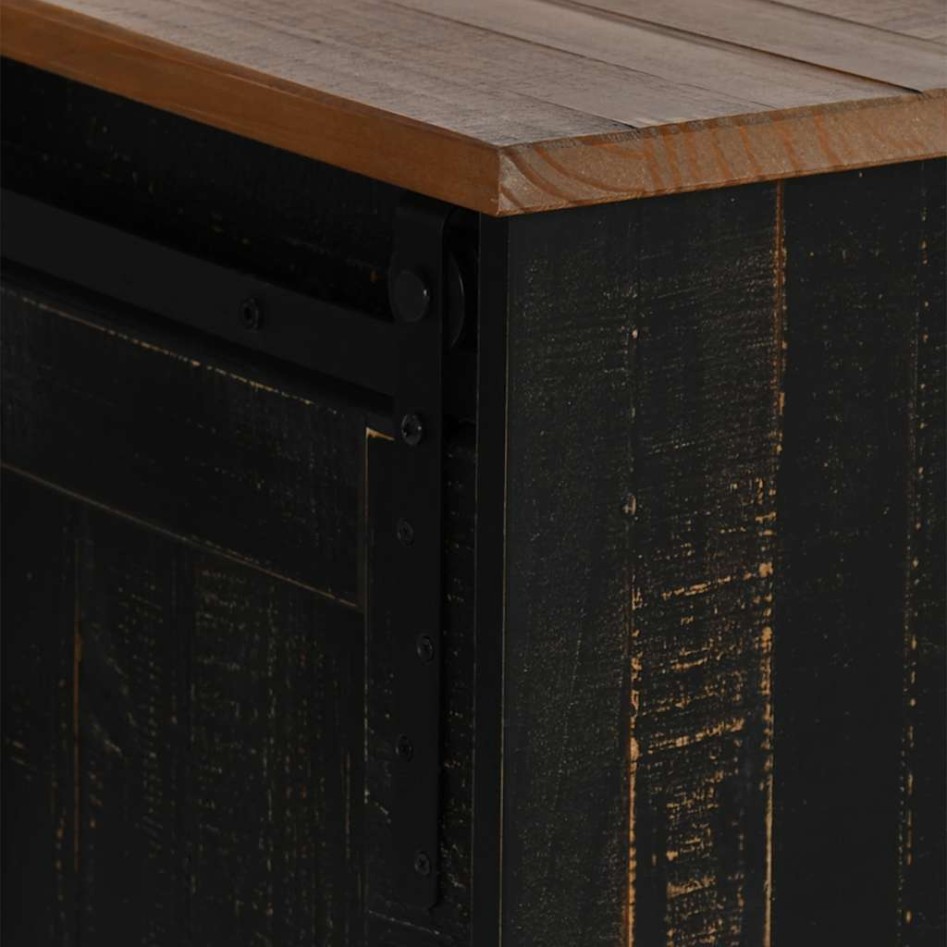 Mueble de TV HALDEN 2 puerta correderas negro 150x40x60