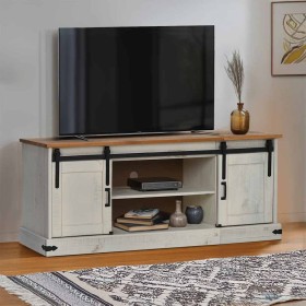 Mueble de TV HALDEN 2 puerta correderas blanco 150x40x60