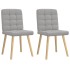Sillas de comedor 2 uds tela gris