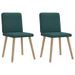 Sillas de comedor 2 unidades tela verde oscuro