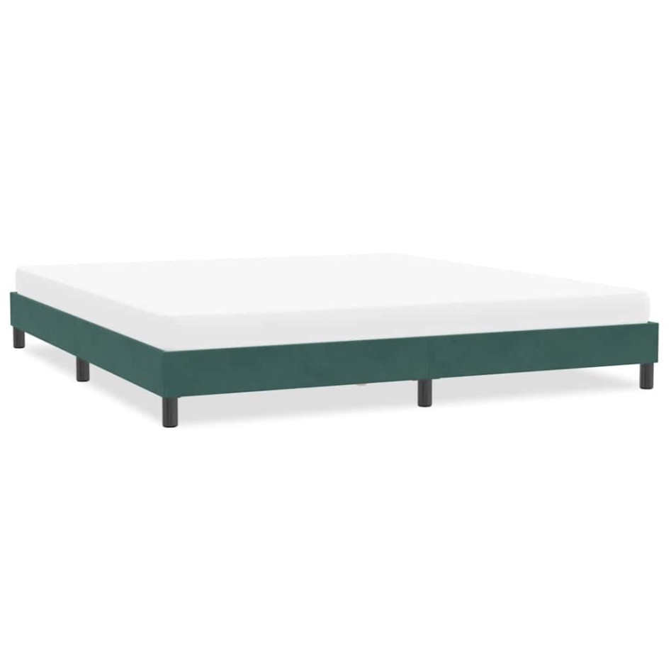 Estructura cama sin colchón terciopelo verde oscuro