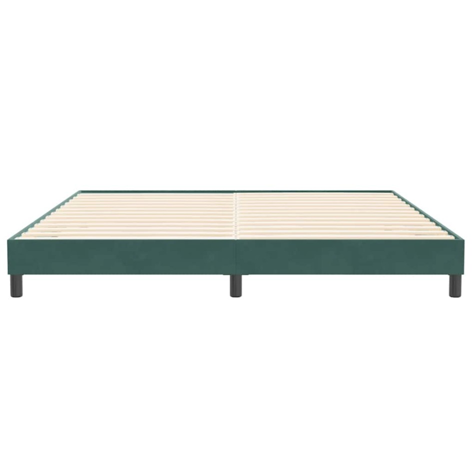 Estructura cama sin colchón terciopelo verde oscuro