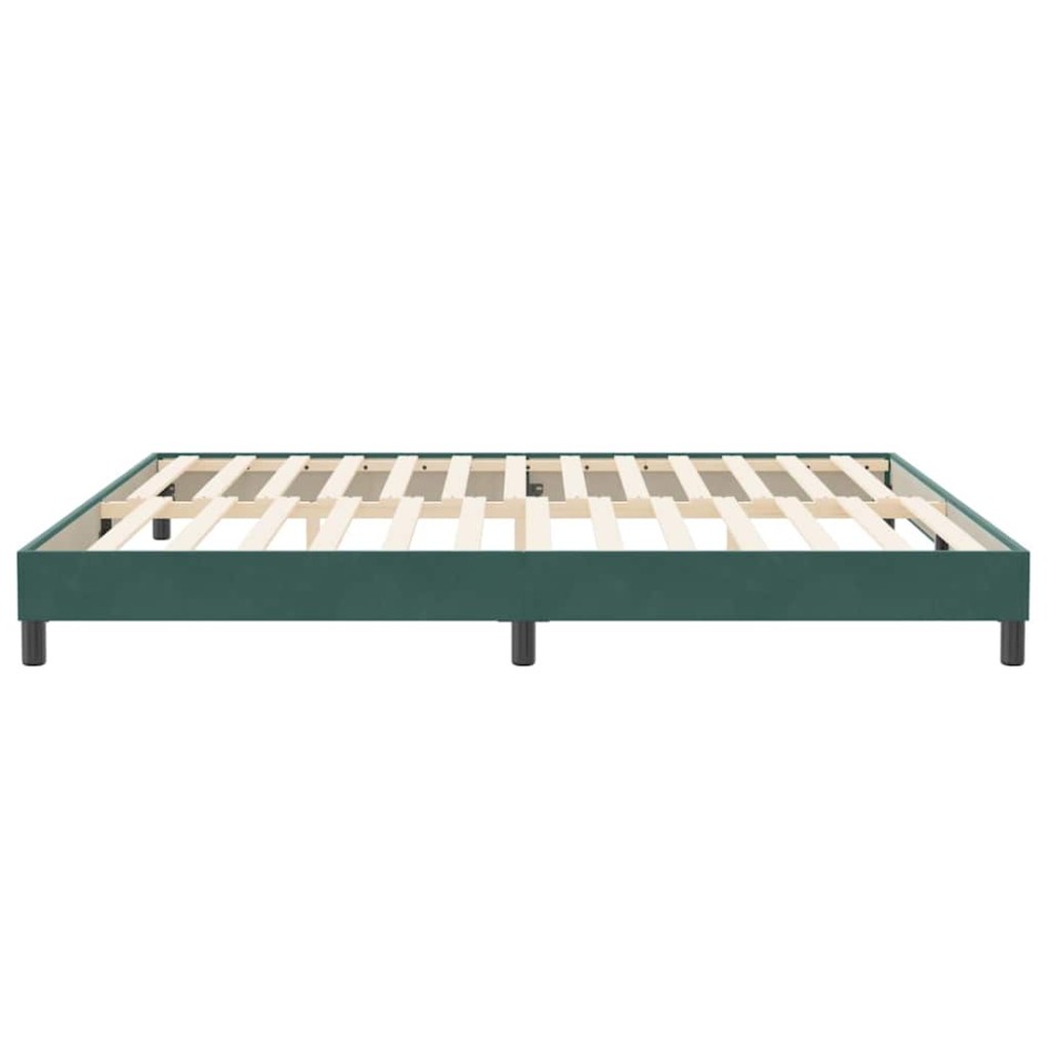 Estructura cama sin colchón terciopelo verde oscuro