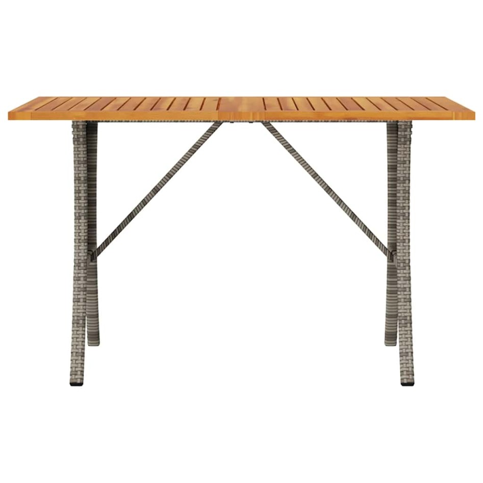 Sofá jardín de 3 plazas con cojín y mesa gris ratán