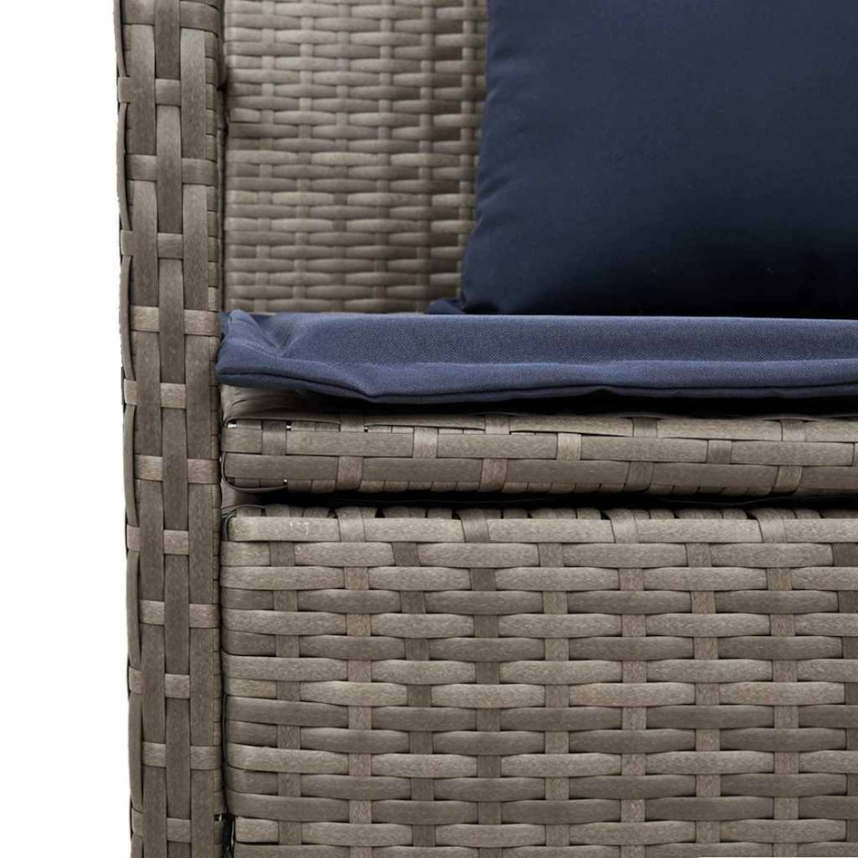 Banco de jardín con almacenaje y cojín gris ratán