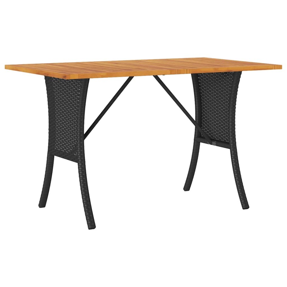 Sofá jardín de 3 plazas con cojín y mesa negro ratán