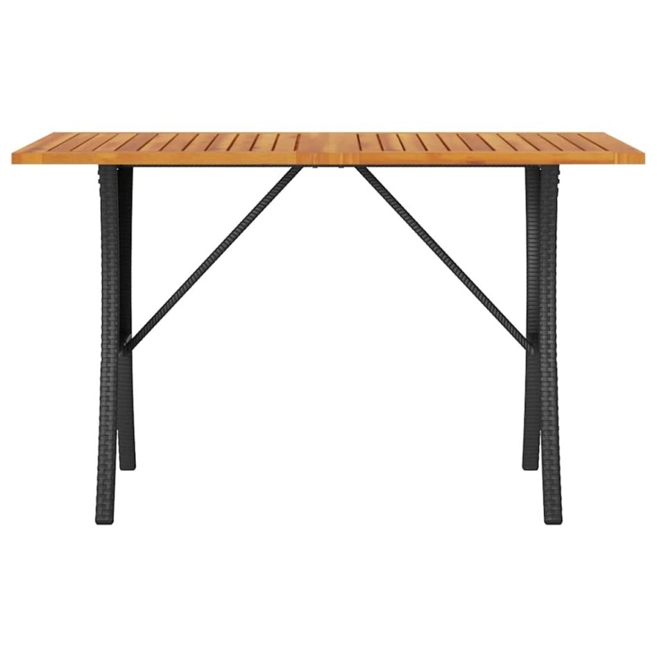 Sofá jardín de 3 plazas con cojín y mesa negro ratán