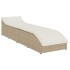 Tumbona plegable con cojín y espacio beige ratán