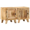 Mesilla de noche 2 uds 40x32x46 cm madera mango rugosa