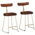 Taburetes de barra 2 uds madera maciza de mango 49x43x79