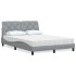 Cama con colchón tela gris claro 140x190