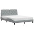 Cama con colchón tela gris claro 140x190