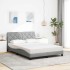 Cama con colchón tela gris claro 140x190