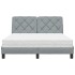 Cama con colchón tela gris claro 140x190
