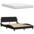 Cama con colchón tela negro 140x190