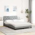 Cama con colchón tela gris claro 140x200