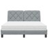 Cama con colchón tela gris claro 140x200