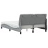 Cama con colchón tela gris claro 140x200