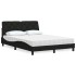 Cama con colchón tela negro 140x200