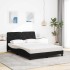 Cama con colchón tela negro 140x200