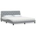 Cama con colchón de tela gris claro 180x200
