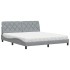 Cama con colchón de tela gris claro 180x200