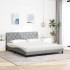 Cama con colchón de tela gris claro 180x200