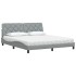 Cama con colchón de tela gris claro 180x200