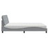 Cama con colchón de tela gris claro 180x200