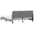 Cama con colchón de tela gris claro 180x200
