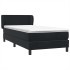 Cama box spring con colchón cuero sintético negro 90x210