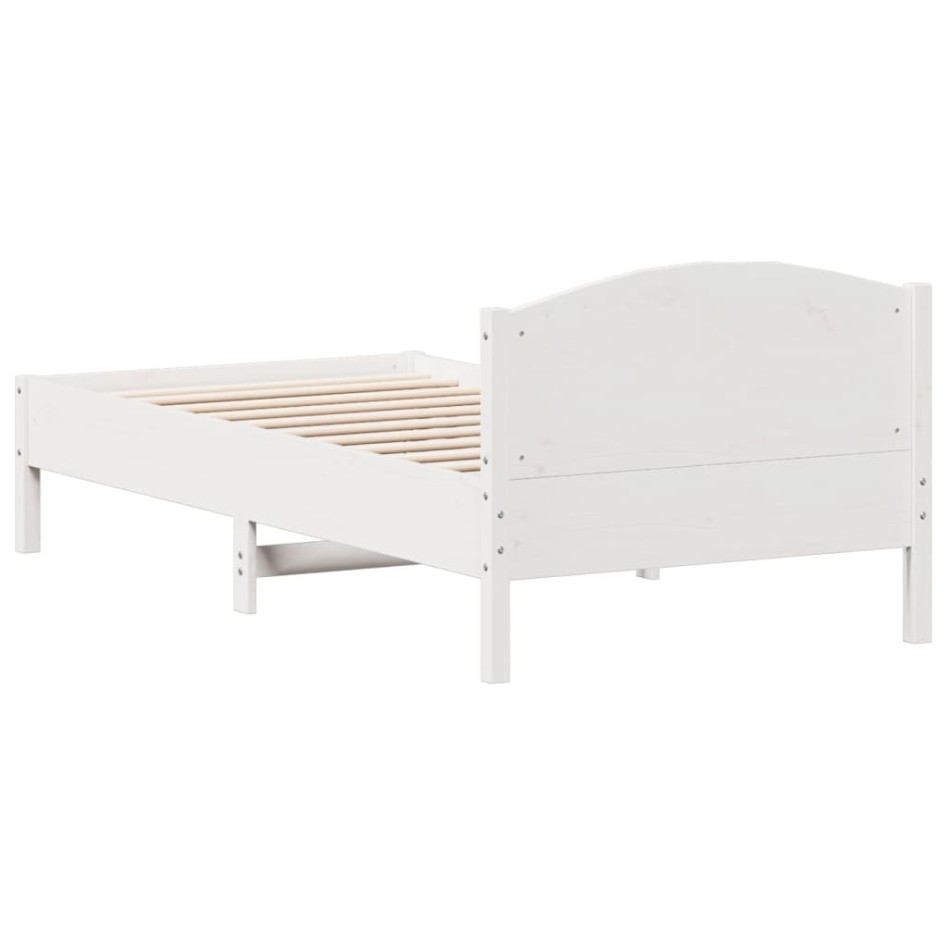 Estructura de cama con cabecero madera pino blanco 90x190