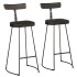 Taburetes de barra 2 uds negro 49x43x103 cm madera maciza
