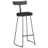 Taburetes de barra 2 uds negro 49x43x103 cm madera maciza