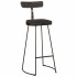 Taburetes de barra 2 uds negro 49x43x103 cm madera maciza