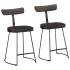 Taburetes de barra 2 uds negro 49x43x79 cm madera maciza