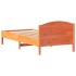 Estructura cama con cabecero madera pino marrón cera 90x200