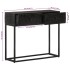 Mesa consola madera maciza de mango y hierro negro 90x30x76