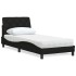Cama con colchón tela negro 90x190