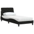 Cama con colchón tela negro 90x190