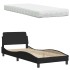 Cama con colchón tela negro 90x190