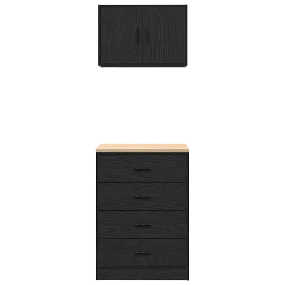 Armarios 2 uds para garaje madera de ingeniería