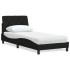 Cama con colchón tela negro 80x200