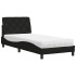 Cama con colchón tela negro 80x200