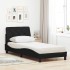 Cama con colchón tela negro 80x200