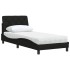 Cama con colchón tela negro 80x200