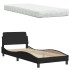 Cama con colchón tela negro 80x200